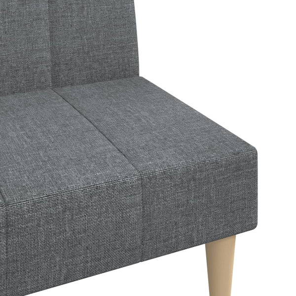 vidaXL Canapé convertible 2 places Gris clair Tissu