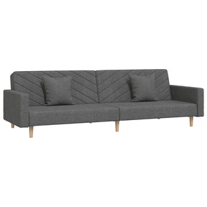 Schlafsofa 2-Sitzer Dunkelgrau mit Kissen