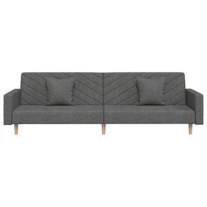 Schlafsofa 2-Sitzer Dunkelgrau mit Kissen
