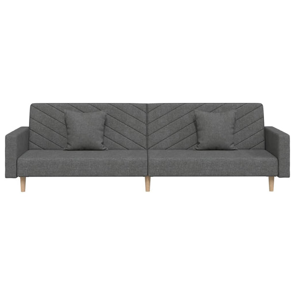 Schlafsofa 2-Sitzer Dunkelgrau mit Kissen
