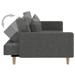 Schlafsofa 2-Sitzer Dunkelgrau mit Kissen