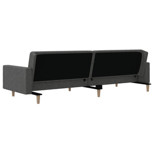 Schlafsofa 2-Sitzer Dunkelgrau mit Kissen
