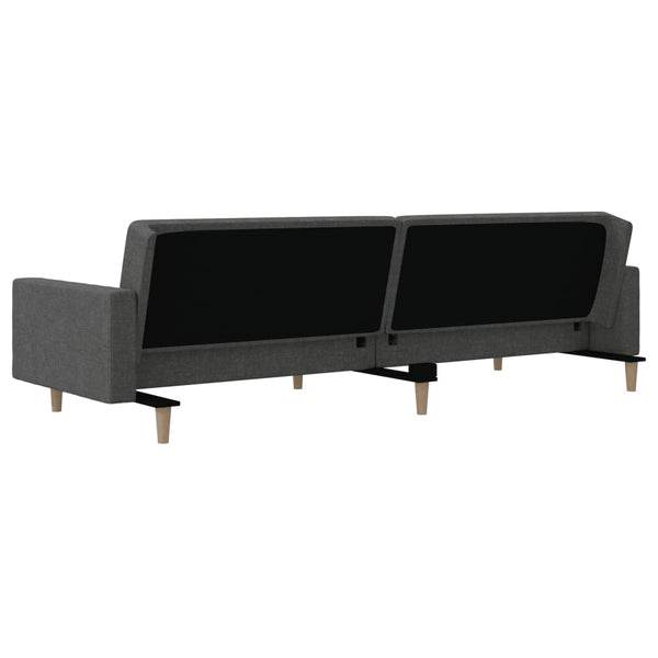 Schlafsofa 2-Sitzer Dunkelgrau mit Kissen