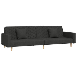 Schlafsofa 2-Sitzer Schwarz mit Kissen