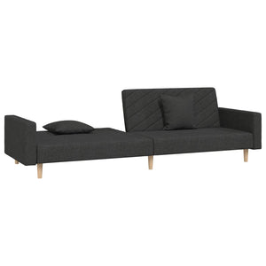 Schlafsofa 2-Sitzer Schwarz mit Kissen