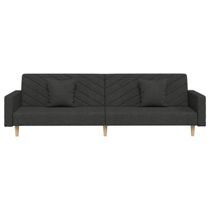 Schlafsofa 2-Sitzer Schwarz mit Kissen