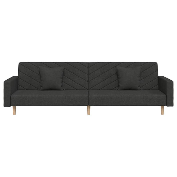 Schlafsofa 2-Sitzer Schwarz mit Kissen