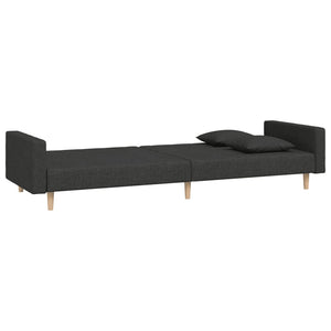 Schlafsofa 2-Sitzer Schwarz mit Kissen