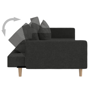 Schlafsofa 2-Sitzer Schwarz mit Kissen
