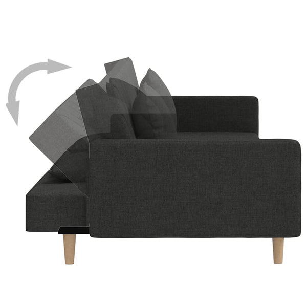 Schlafsofa 2-Sitzer Schwarz mit Kissen
