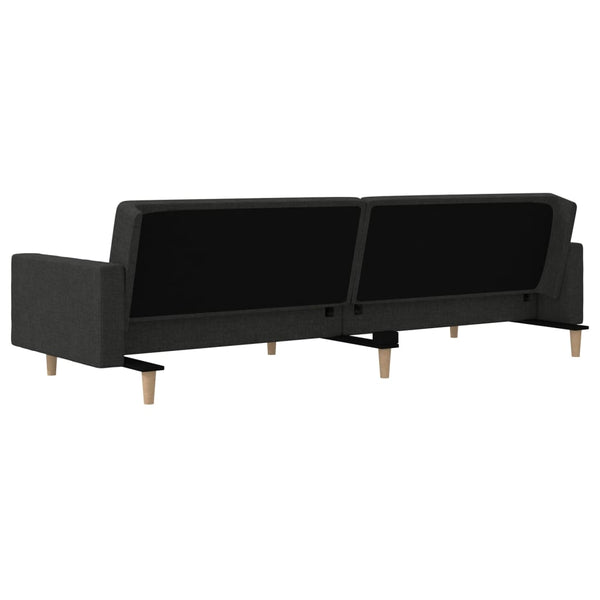Schlafsofa 2-Sitzer Schwarz mit Kissen