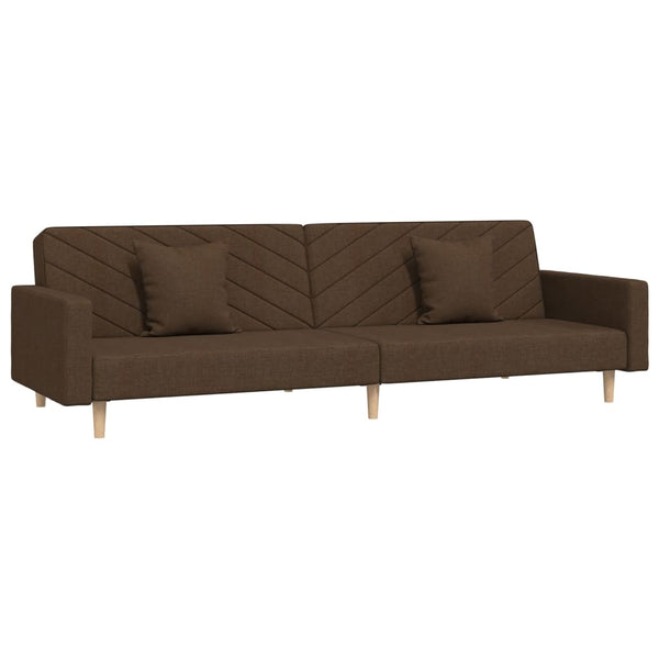 Schlafsofa 2-Sitzer Braun mit Kissen
