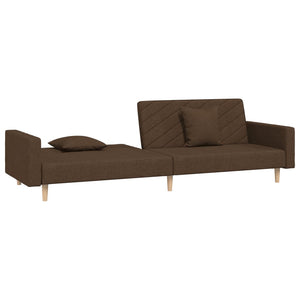 Schlafsofa 2-Sitzer Braun mit Kissen