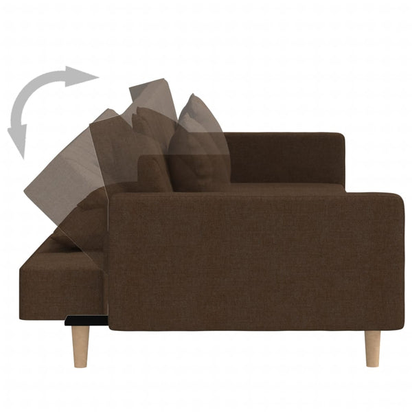 Schlafsofa 2-Sitzer Braun mit Kissen
