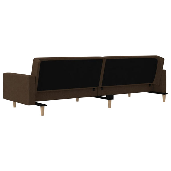 Schlafsofa 2-Sitzer Braun mit Kissen