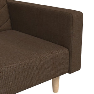 Schlafsofa 2-Sitzer Braun mit Kissen