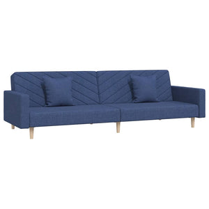 Blaues Schlafsofa 2-Sitzer mit Kissen