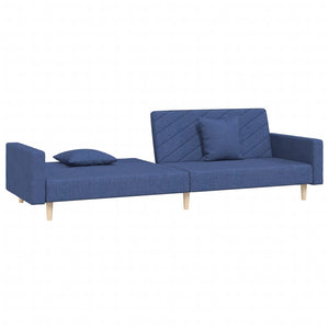 Blaues Schlafsofa 2-Sitzer mit Kissen