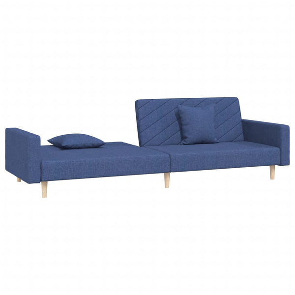 Blaues Schlafsofa 2-Sitzer mit Kissen