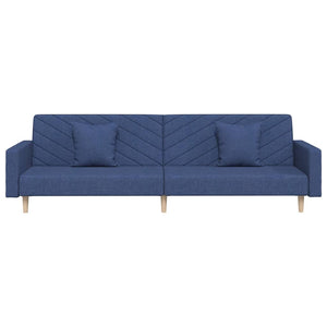Blaues Schlafsofa 2-Sitzer mit Kissen