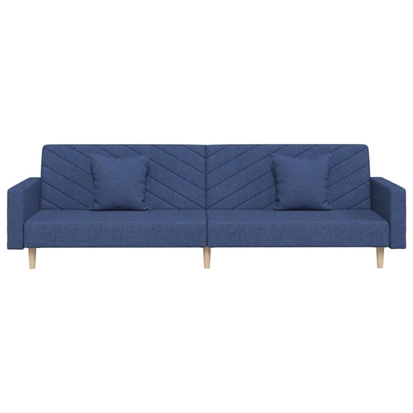 Blaues Schlafsofa 2-Sitzer mit Kissen