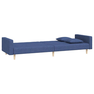 Blaues Schlafsofa 2-Sitzer mit Kissen
