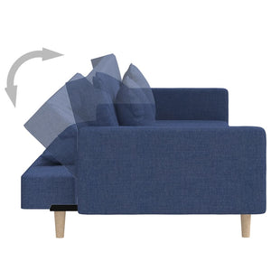Blaues Schlafsofa 2-Sitzer mit Kissen