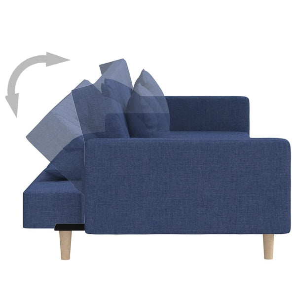 Blaues Schlafsofa 2-Sitzer mit Kissen