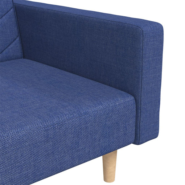 Blaues Schlafsofa 2-Sitzer mit Kissen
