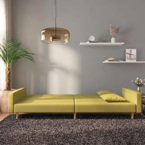 Grünes Schlafsofa 2-Sitzer mit Kissen