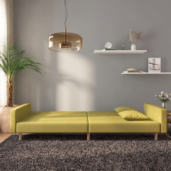 Grünes Schlafsofa 2-Sitzer mit Kissen