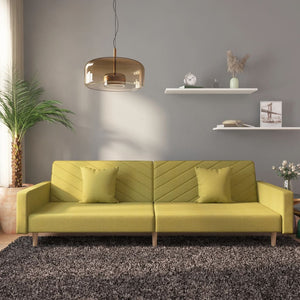 Grünes Schlafsofa 2-Sitzer mit Kissen