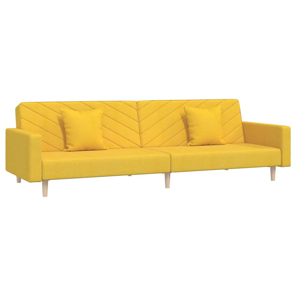 Gelbes Schlafsofa 2-Sitzer mit Kissen