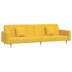 Gelbes Schlafsofa 2-Sitzer mit Kissen