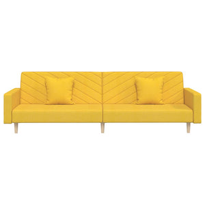 Gelbes Schlafsofa 2-Sitzer mit Kissen