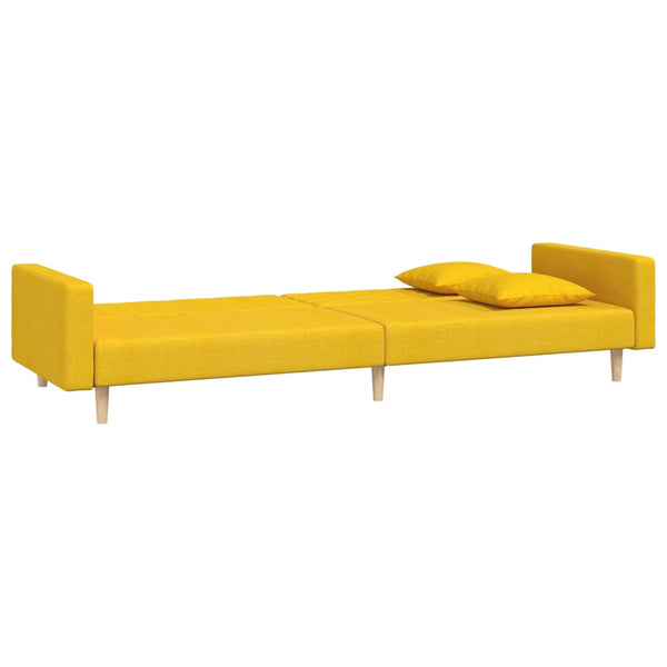 Gelbes Schlafsofa 2-Sitzer mit Kissen