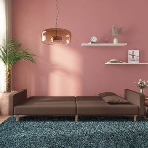 Schlafsofa 2-Sitzer Taupe mit Kissen
