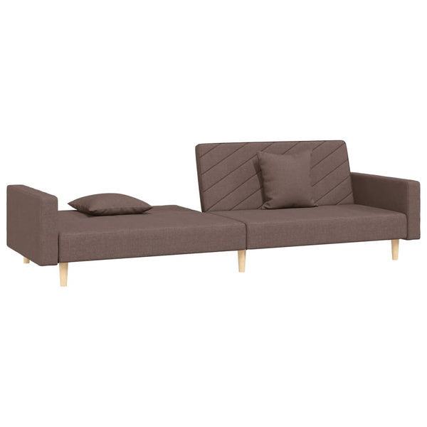 Schlafsofa 2-Sitzer Taupe mit Kissen
