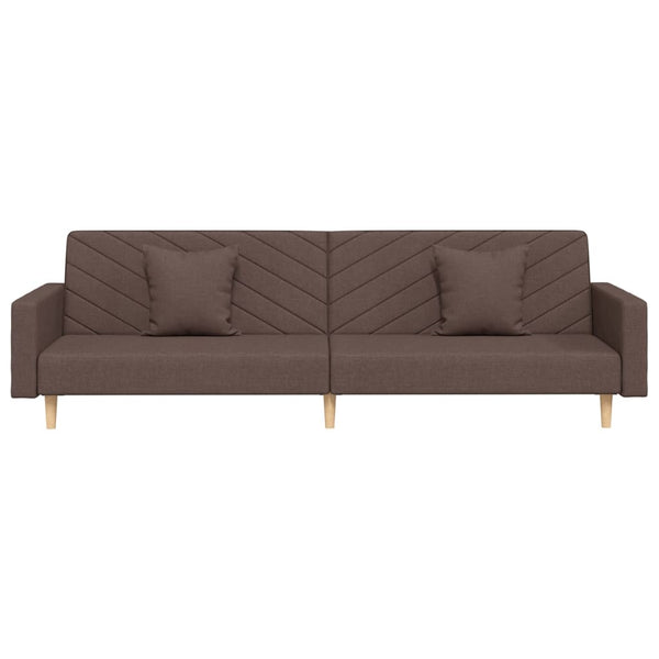 Schlafsofa 2-Sitzer Taupe mit Kissen