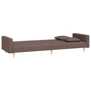 Schlafsofa 2-Sitzer Taupe mit Kissen