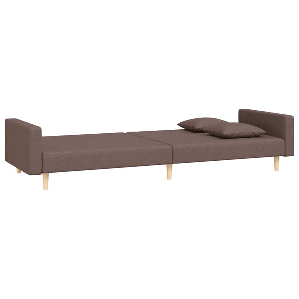 Schlafsofa 2-Sitzer Taupe mit Kissen