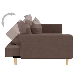 Schlafsofa 2-Sitzer Taupe mit Kissen