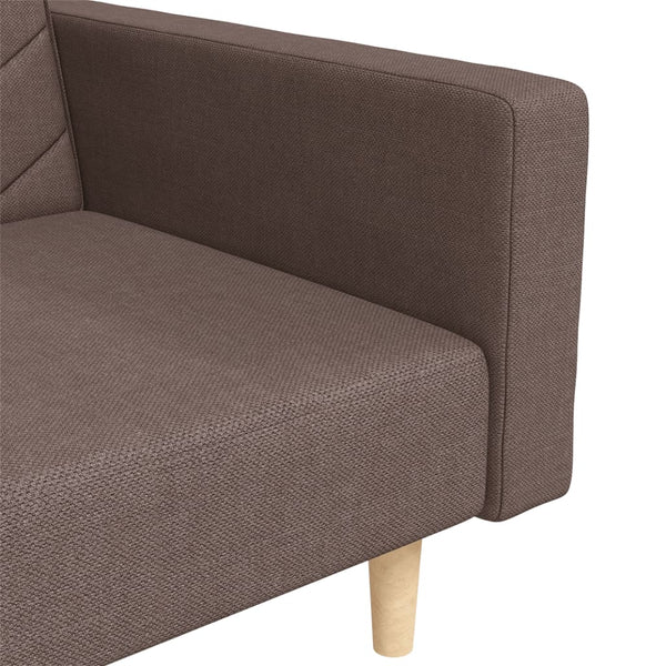 Schlafsofa 2-Sitzer Taupe mit Kissen