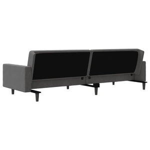Schlafsofa 2-Sitzer Dunkelgrau Samt mit Kissen