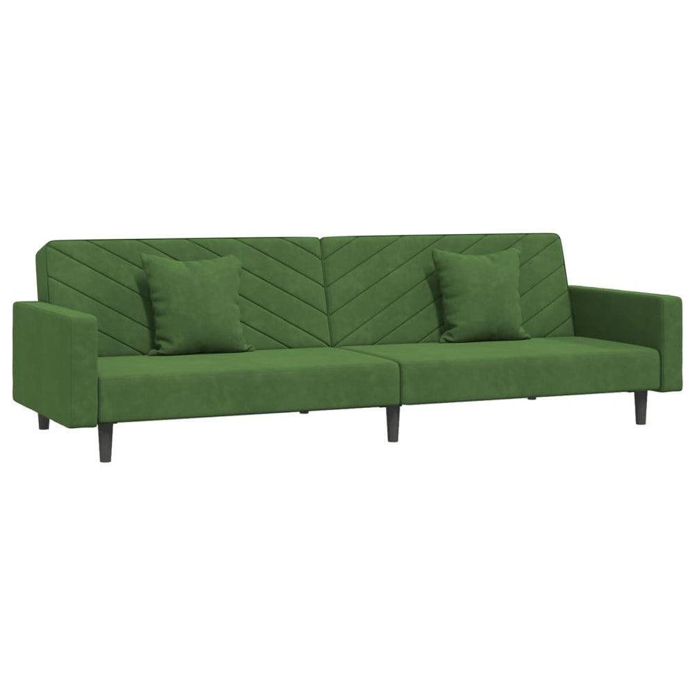 Schlafsofa 2-Sitzer Dunkelgrün Samt