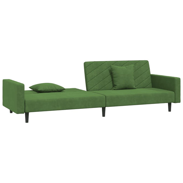Schlafsofa 2-Sitzer Dunkelgrün Samt