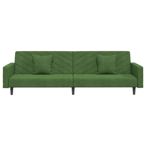 Schlafsofa 2-Sitzer Dunkelgrün Samt