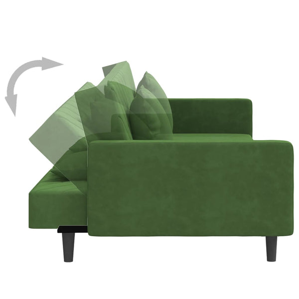 Schlafsofa 2-Sitzer Dunkelgrün Samt