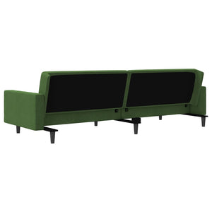 Schlafsofa 2-Sitzer Dunkelgrün Samt