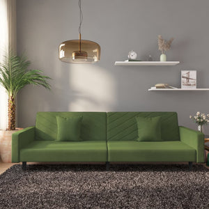 Schlafsofa 2-Sitzer Dunkelgrün Samt